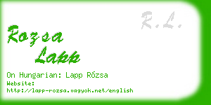 rozsa lapp business card